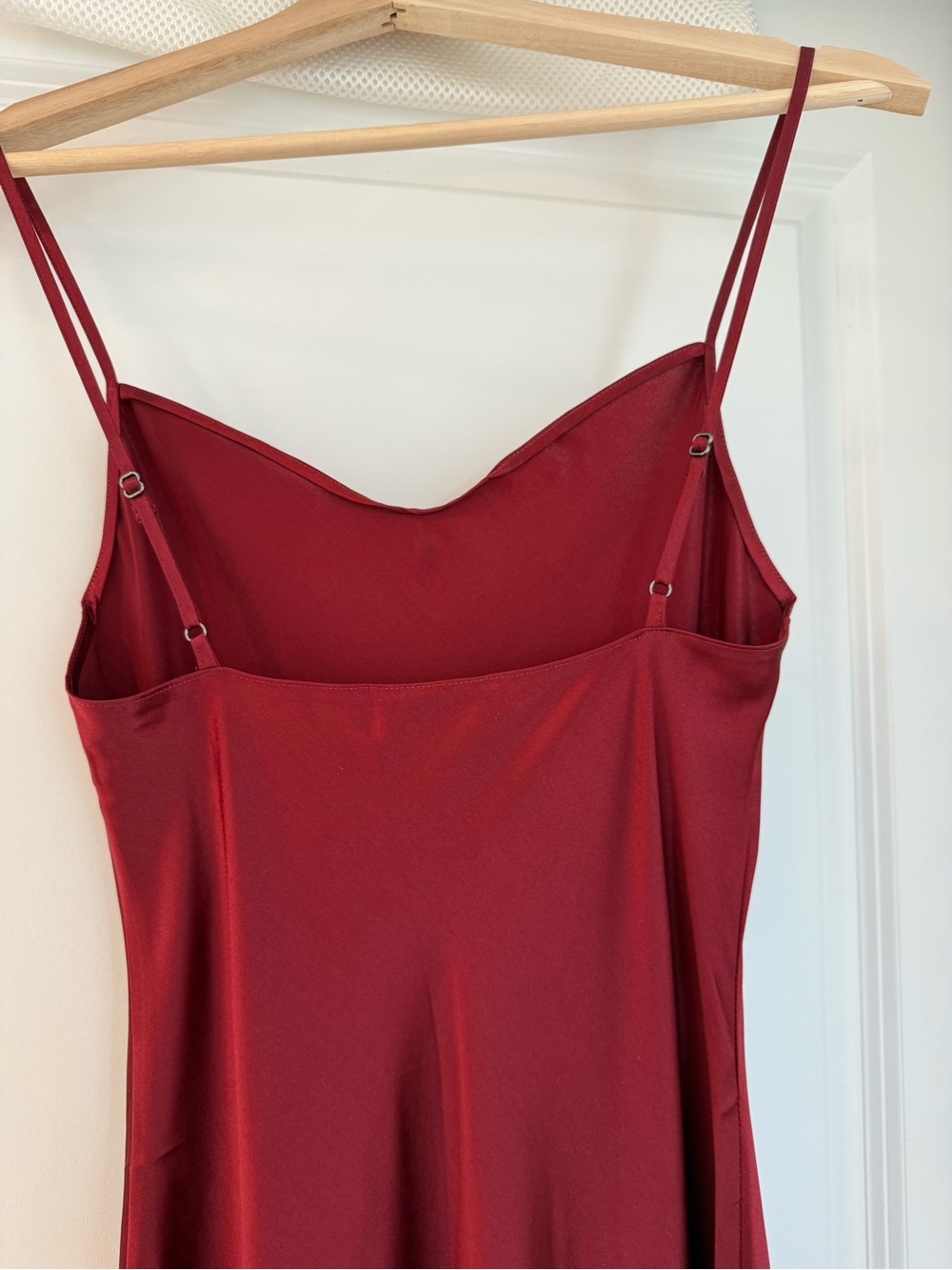 NEW REFORMATION Parma Silk Burgundy Red Slip Dress, wedding guest max dress - Picture 9 of 14
